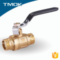 Yuhuan factory TMOK, single long handle DN15 DN20 sand blasted nature color PN16 90 degree brass ball valve